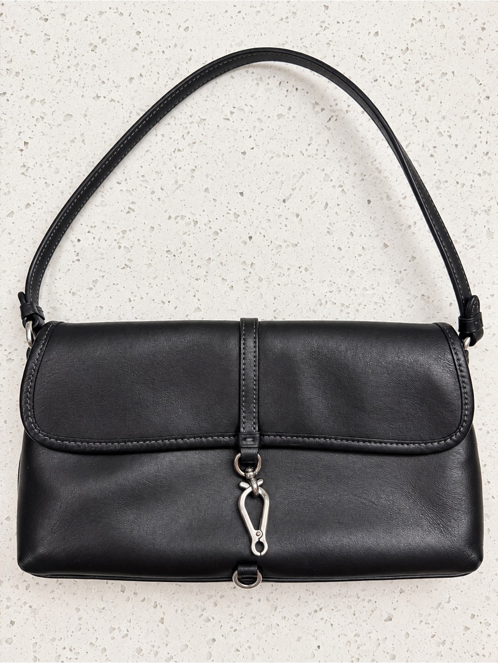Coach Hamptons Black Leather Shoulder Bag